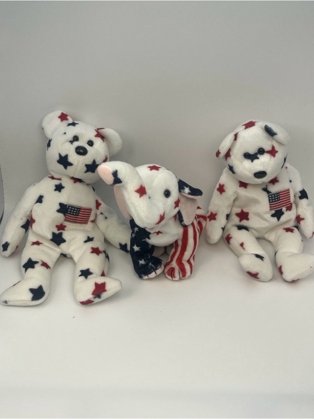 Ty Beanie Baby Lot of 3 Americana USA Bears No  Tags Excellent Condition
